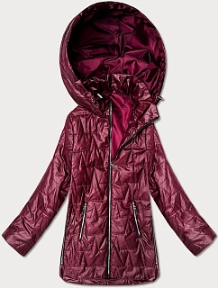 Tenká bunda s kapucí plus size Goodlookin burgundy (B8576-27)