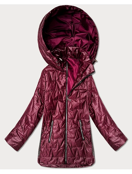 Tenká bunda s kapucí plus size Goodlookin burgundy (B8576-27) Tenká bunda s kapucí plus size Goodlookin burgundy (B8576-27)