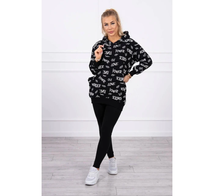 Mikina s nápisy černá