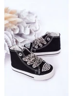 Dětské Tenisky Se Zirkony Černé Smile