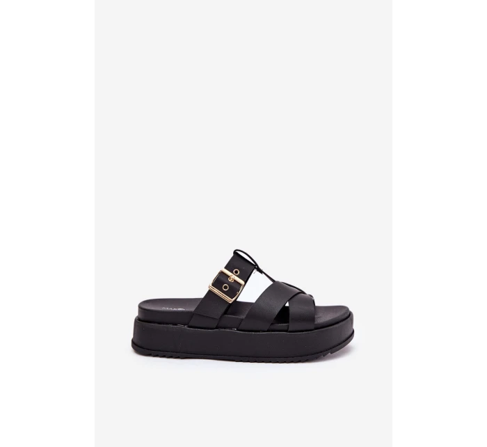 Dámské Pantofle Na Platformě S Pásky A Černé model 21687559 - Boto Dámské Pantofle Na Platformě S Pásky A Černé model 21687559 - Boto