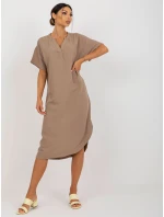 Sukienka TW SK BE model 18496729 ciemny bezowy - FPrice Sukienka TW SK BE model 18496729 ciemny bezowy - FPrice