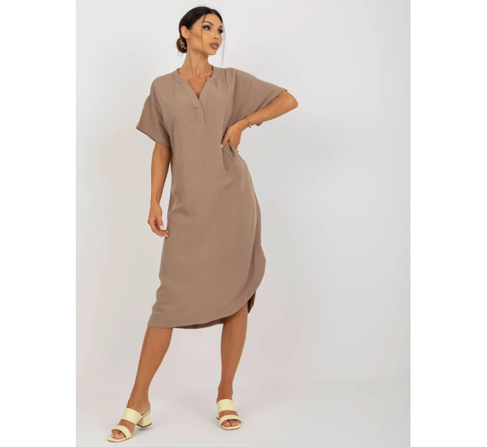 Sukienka TW SK BE model 18496729 ciemny bezowy - FPrice Sukienka TW SK BE model 18496729 ciemny bezowy - FPrice