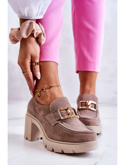 Elegantní boty se zlatým zdobením béžová Harmell Elegantní boty se zlatým zdobením béžová Harmell