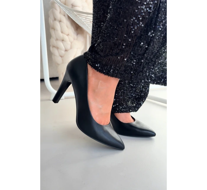 Dámské eko-kožené lodičky Sergio Leone – černé