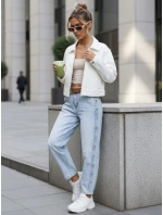 Jeansy damskie z wysokim stanem balloon fit niebieskie FashionStreet UY2916