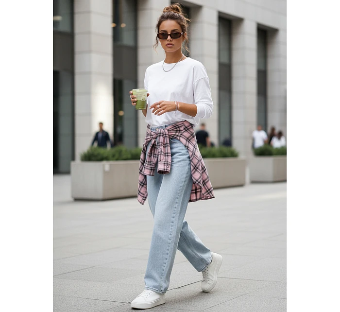 Dámské džíny baggy fit volného střihu modré FashionStreet UY2925