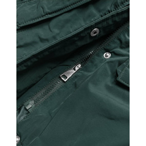 Tmavě zelená dámská zimní bunda s páskem (F7039-4)