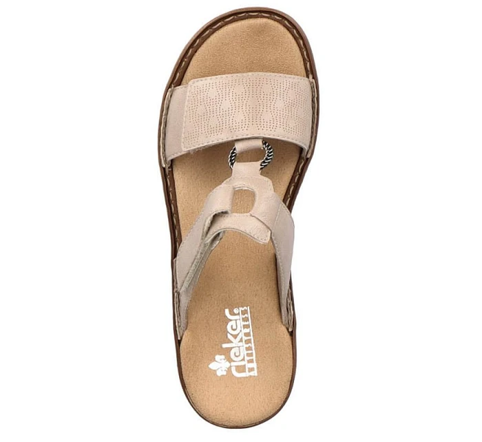 Pohodlné žabky Rieker W RKR681 beige Pohodlné žabky Rieker W RKR681 beige