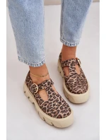 Semišové Polobotky S Přezkou V Panteře Zazoo 20183 Hnědé