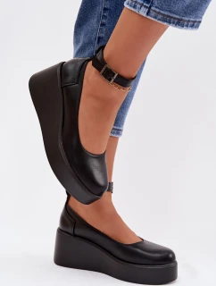 Dámské polobotky na platformě s páskem Černé model 21937796 - Boto