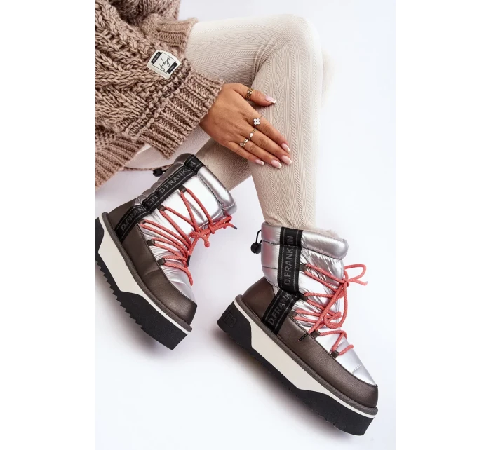 Dámské sněhule se silnou podrážkou, Vegan D.Franklin Stříbrný