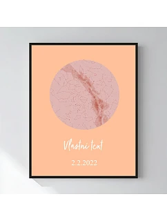 Personalizovaný magický fotoobraz v rámu - 40x50 - hvězdná mapa