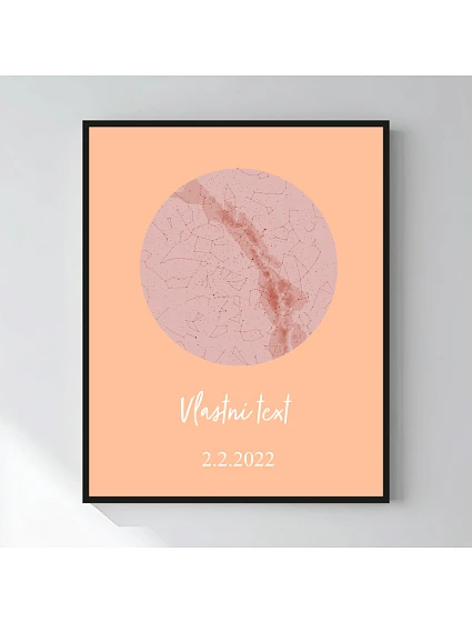 Personalizovaný magický fotoobraz v rámu - 40x50 - hvězdná mapa