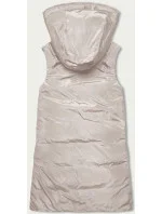 Černo-světle béžová dlouhá dámská vesta (V772G) Černo-světle béžová dlouhá dámská vesta (V772G)