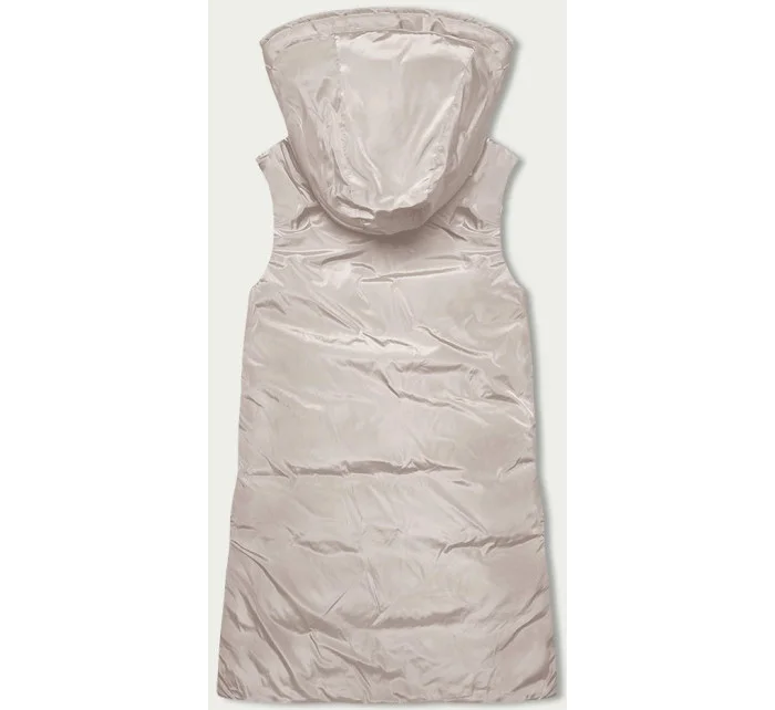 Černo-světle béžová dlouhá dámská vesta (V772G) Černo-světle béžová dlouhá dámská vesta (V772G)