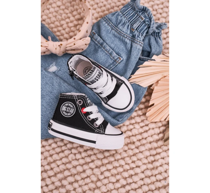 Dětské Tenisky Vysoké Se Zipem BIG STAR HH374188 Černé