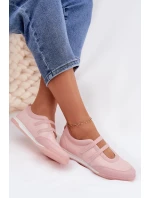 Sportovní dámské baleríny s pásky Růžové model 21956192 - Boto Sportovní dámské baleríny s pásky Růžové model 21956192 - Boto