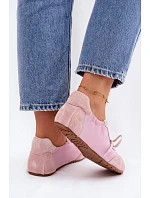 Semišové Nízké Dámské Tenisky Big Star model 22095384 Růžové - Big Star Shoes