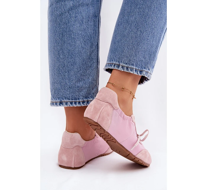 Semišové Nízké Dámské Tenisky Big Star model 22095384 Růžové - Big Star Shoes