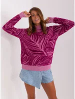 Sweter AT SW model 18895601 fioletowy - FPrice Sweter AT SW model 18895601 fioletowy - FPrice