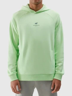 Pánská tepláková mikina bez zapínání a s kapucí z organické bavlny 4F - světle zelená