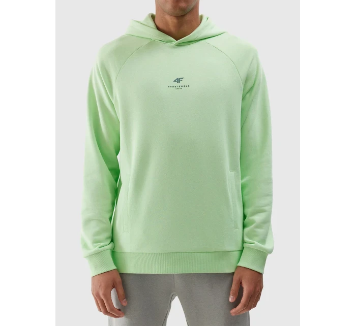 Pánská tepláková mikina bez zapínání a s kapucí z organické bavlny 4F - světle zelená Pánská tepláková mikina bez zapínání a s kapucí z organické bavlny 4F - světle zelená