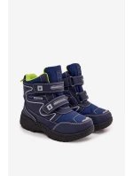 Dětské zateplené sněhule / trapery Big Star - tmavě modrá Dětské zateplené sněhule / trapery Big Star - tmavě modrá