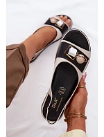 Kožené dámské sandály GR61-5932 béžovo-černé - D&A