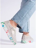 Krásné zlaté polobotky dámské bez podpatku Krásné zlaté polobotky dámské bez podpatku