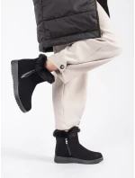 Zajímavé dámské kotníčkové boty černé bez podpatku Zajímavé dámské kotníčkové boty černé bez podpatku