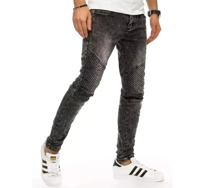 Pánské tmavě šedé džínové kalhoty FashionStreet UX2942 Pánské tmavě šedé džínové kalhoty FashionStreet UX2942