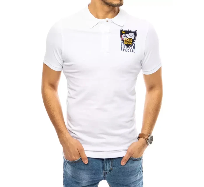 FashionStreet bílá vyšívaná polokošile PX0392