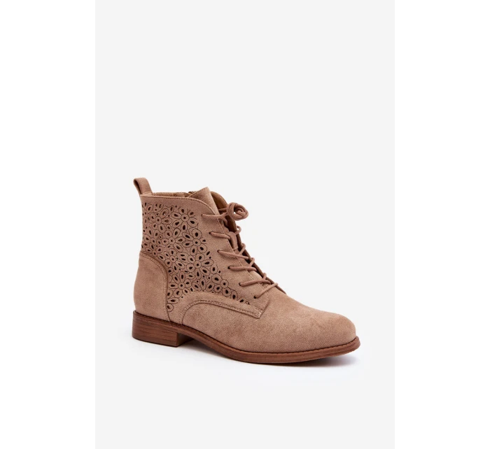 Dámské botky se vzorem béžové S.Barski HY66-136