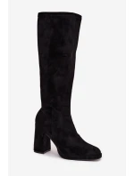 Dámské kozačky s na sloupkovém podpatku černé model 21709495 - Boto Dámské kozačky s na sloupkovém podpatku černé model 21709495 - Boto