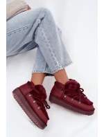 Nízké sněhule na platformě s kožíškem D.Franklin DFSH370011 bordové