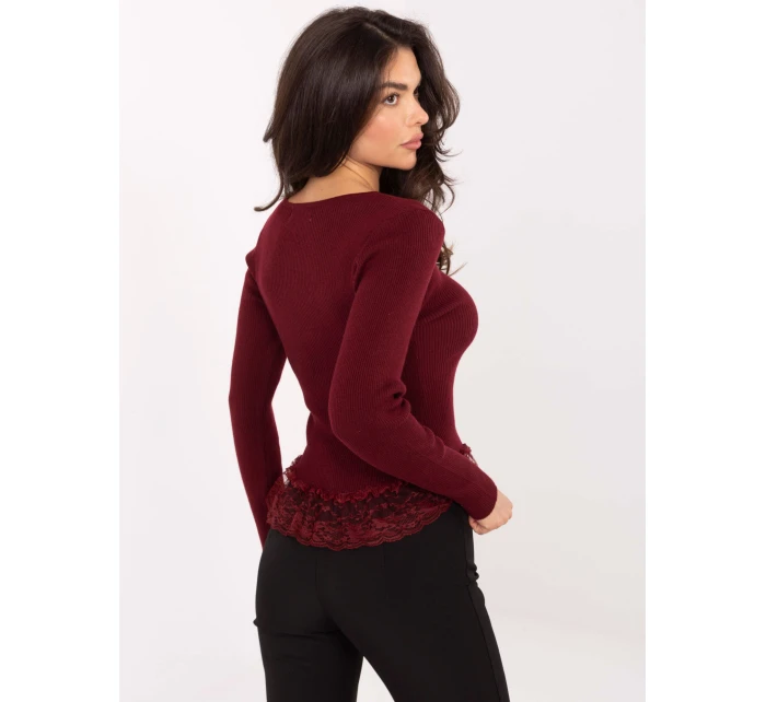 Sweter PM SW model 21365574 bordowy - FPrice