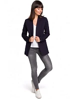 B102 Otevřené sako z bavlněné příze - tmavě modré