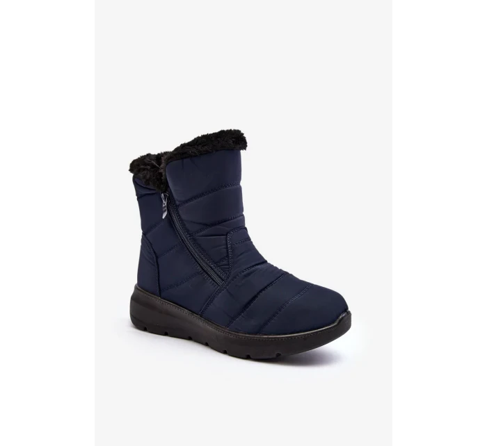 Dámské sněhule na zip s kožíškem, tmavě modrá Zeuna Dámské sněhule na zip s kožíškem, tmavě modrá Zeuna