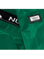 Tenká zelená dámská bunda s ozdobnou lemovkou (B8145-10)