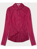 Tmavě růžová dámská halenka se proužky model 18471278 - Forget me not FASHION