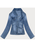 Světle modrá jednoduchá dámská džínová bunda (DL2249L)