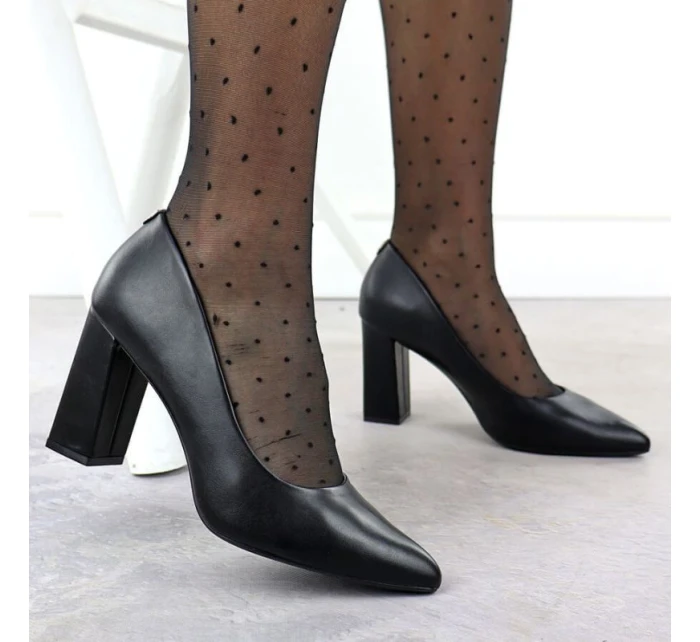 Černé lodičky na jehlovém podpatku černé Sergio Leone PB216