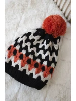 Dámská čepice Laila K283 black+neon orange Dámská čepice Laila K283 black+neon orange