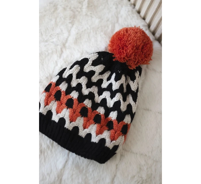 Dámská čepice Laila K283 black+neon orange Dámská čepice Laila K283 black+neon orange