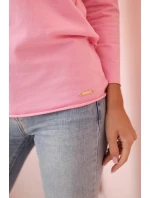 Dámská halenka s lodičkovým výstřihem světle růžová