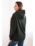 Dámská mikina s kapucí a klokankou z bavlny tmavě zelená Dámská mikina s kapucí a klokankou z bavlny tmavě zelená