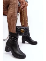 Dámské boty na podpatku černé model 21635935 - SERGIO LEONE