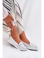 Dámské Kožené Mokasíny S.Barski LR51-673 Bílé