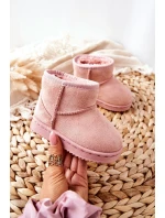 Dětské Teplé Sněhule Semišové Růžové Gooby Dětské Teplé Sněhule Semišové Růžové Gooby